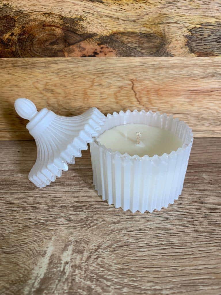 Small White Carousel Candle - T N D BATH & CANDLE Co / Nothing But Sweet Street